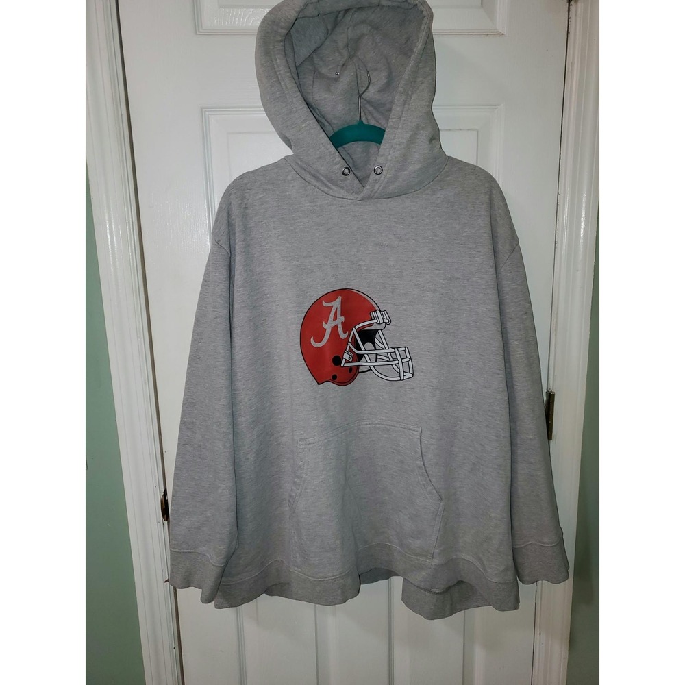 Alabama Crimson Tide Mens 3XL Gray Helmet Graphic Pullover Hoodie Sweatshirt